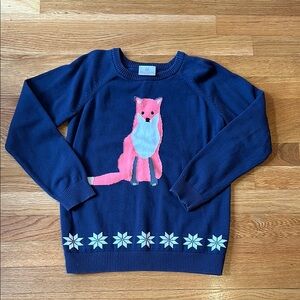 Hannah Andersson Kids Navy Sweater with Fox and Star Design